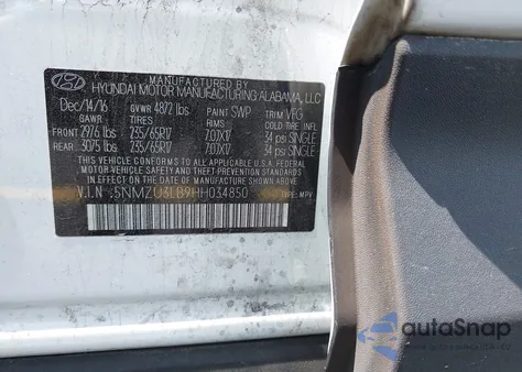 2017 Hyundai Santa Fe Sport 2.4L from USA, damaged, VIN 5NMZU3LB9HH034850